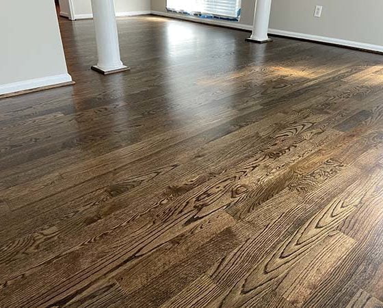 Dustless sanding of red oak hardwood floors