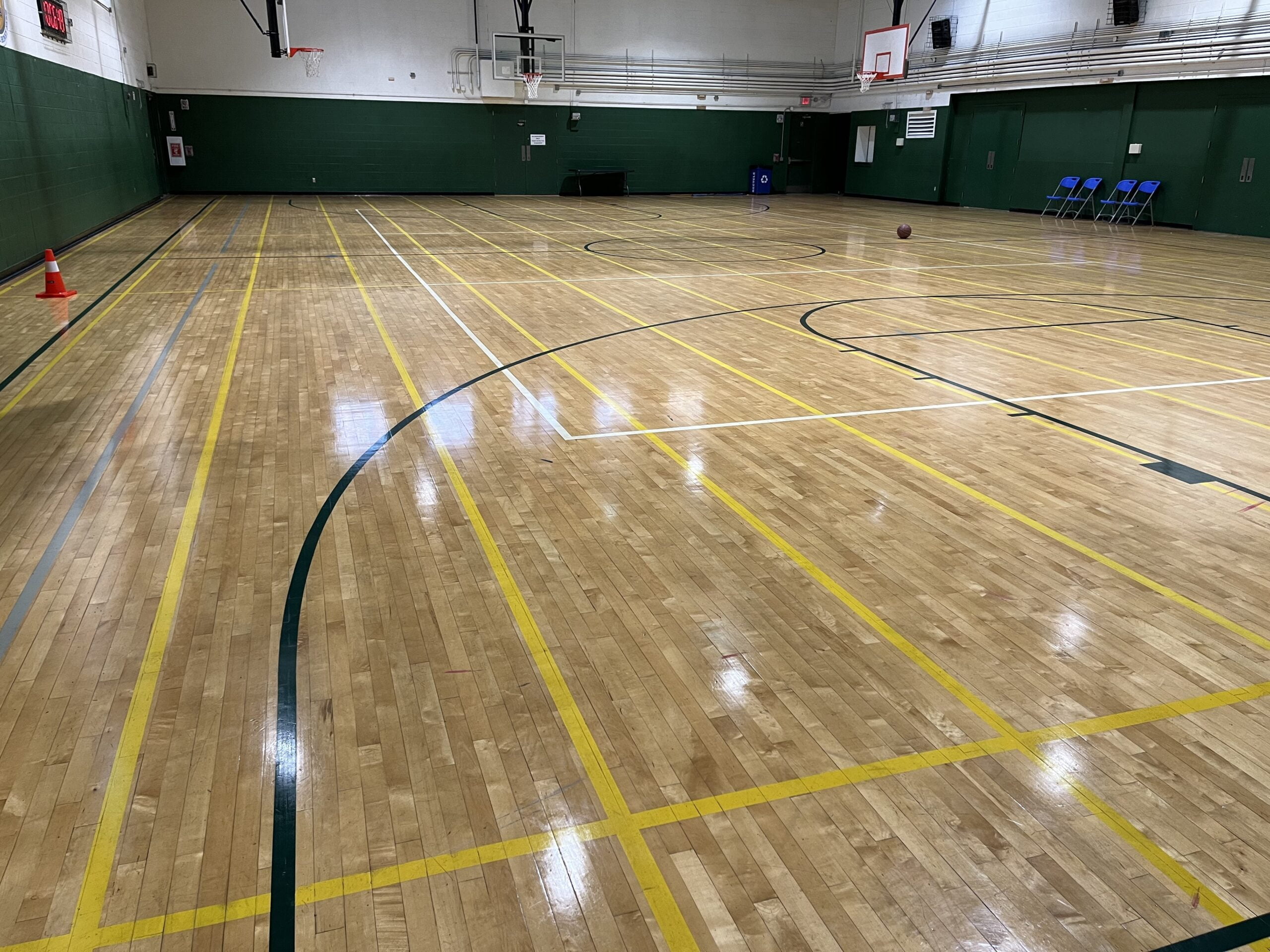 buff and recoat gym floors glossy finish